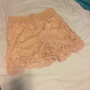 Floral lace blush/nude shorts from tj max